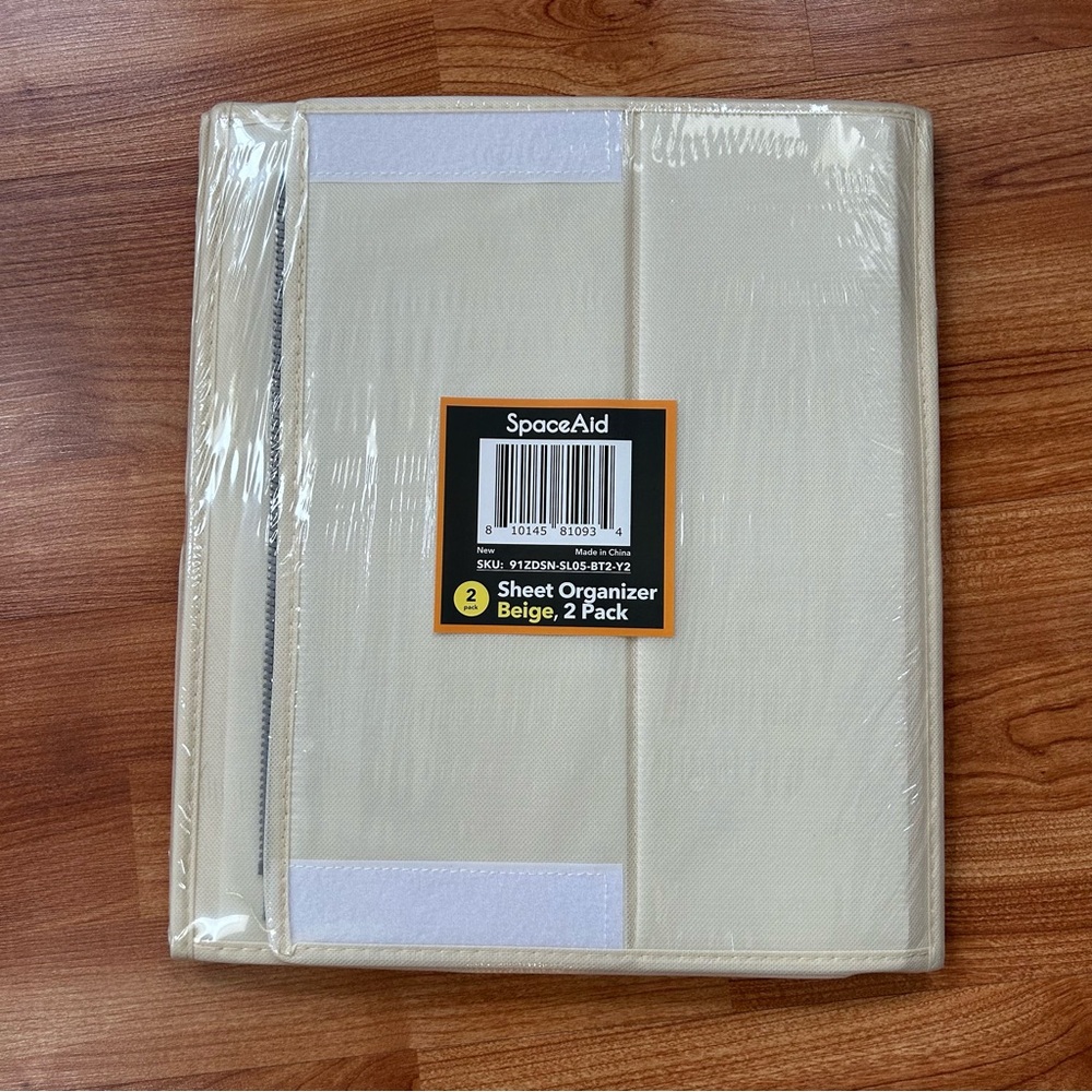 SpaceAid Beige Sheet Organizer 2 Pack